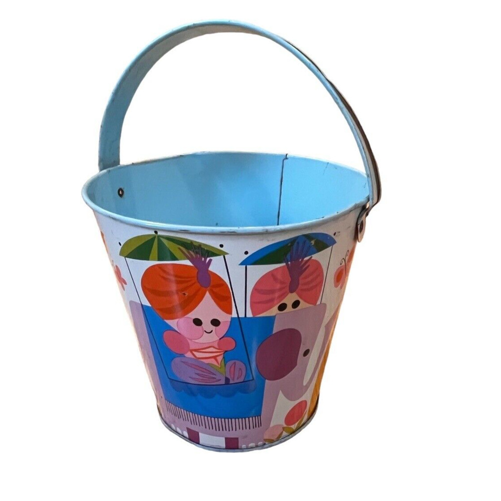 Vintage Pressed Metal Tin Litho Toy Sand Pail/Bucket Safeguard Soap Advertising - Picture 2 of 7